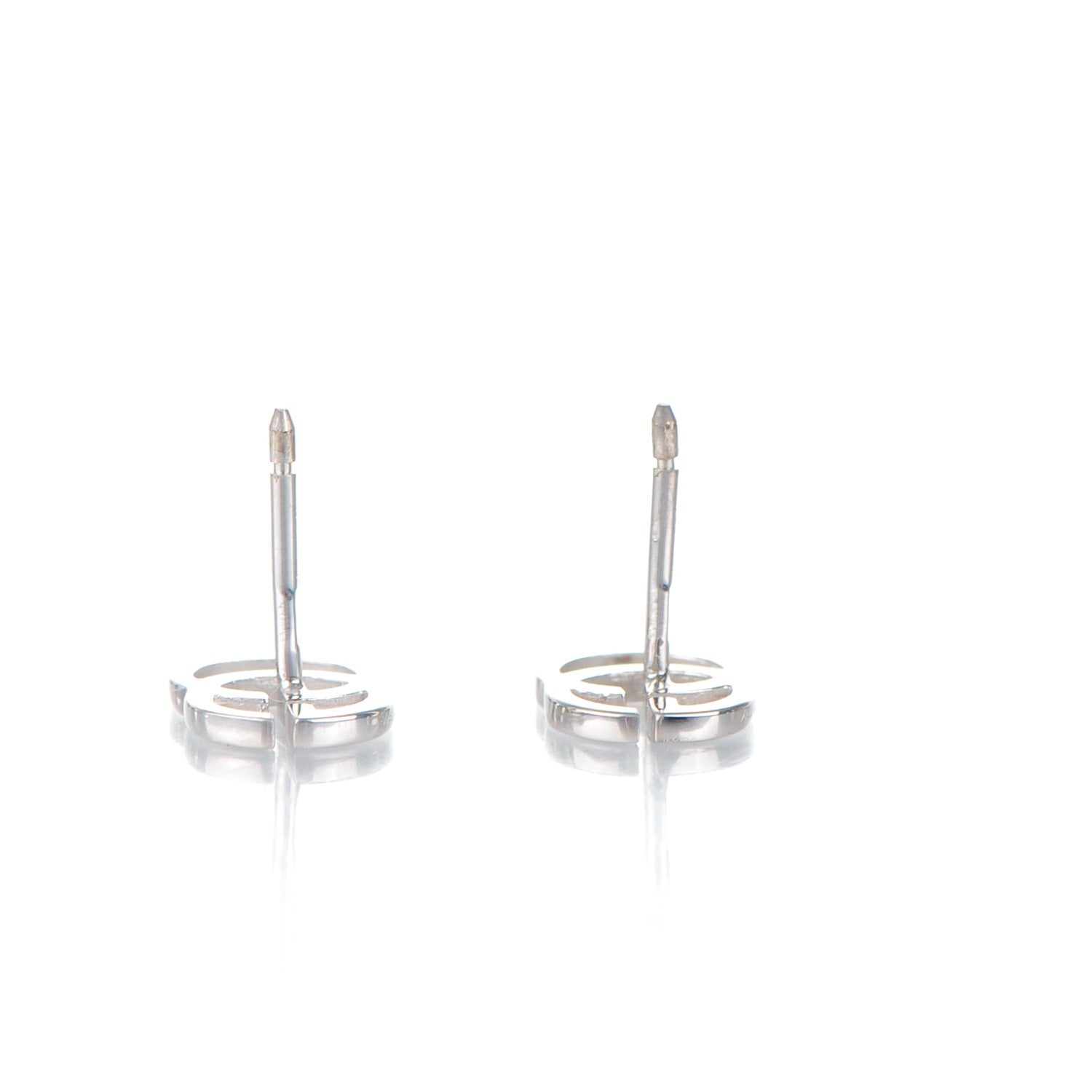 Gucci 18K White Gold GG Tissue Stud Earrings 3 of 7