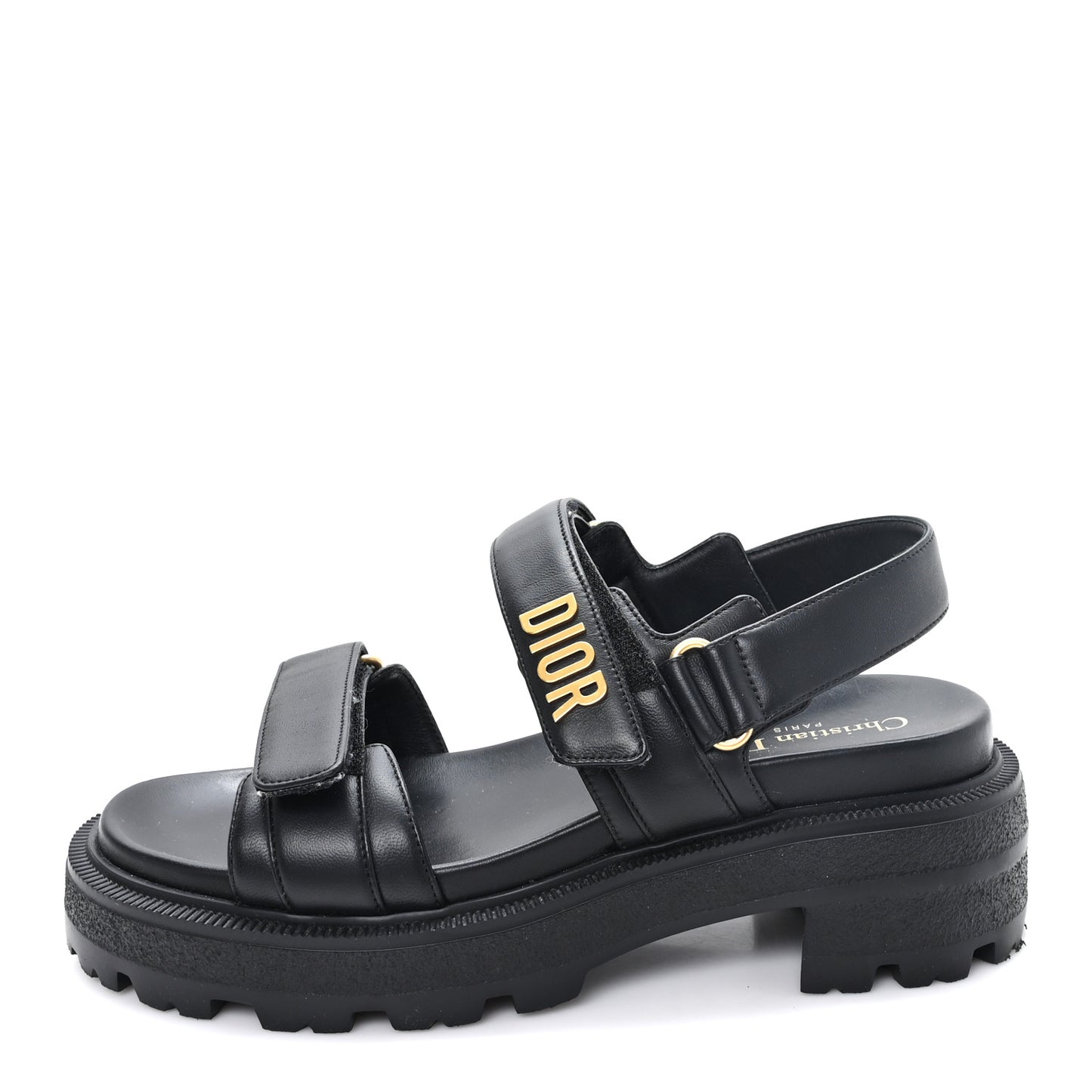 Lambskin Dioract 10mm Sandals 38 Black