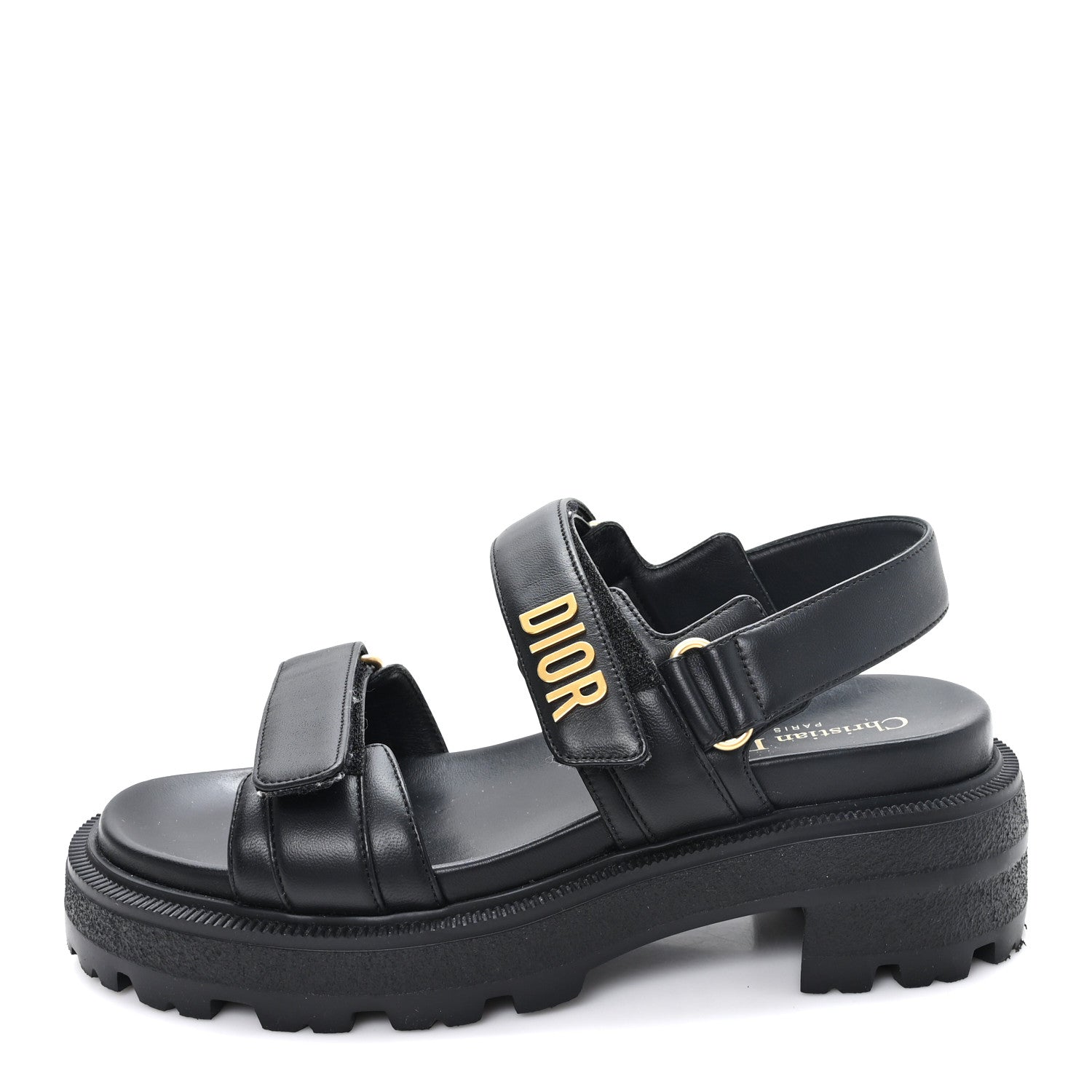Christian Dior Lambskin Dioract 10mm Sandals 38 Black 1 of 9