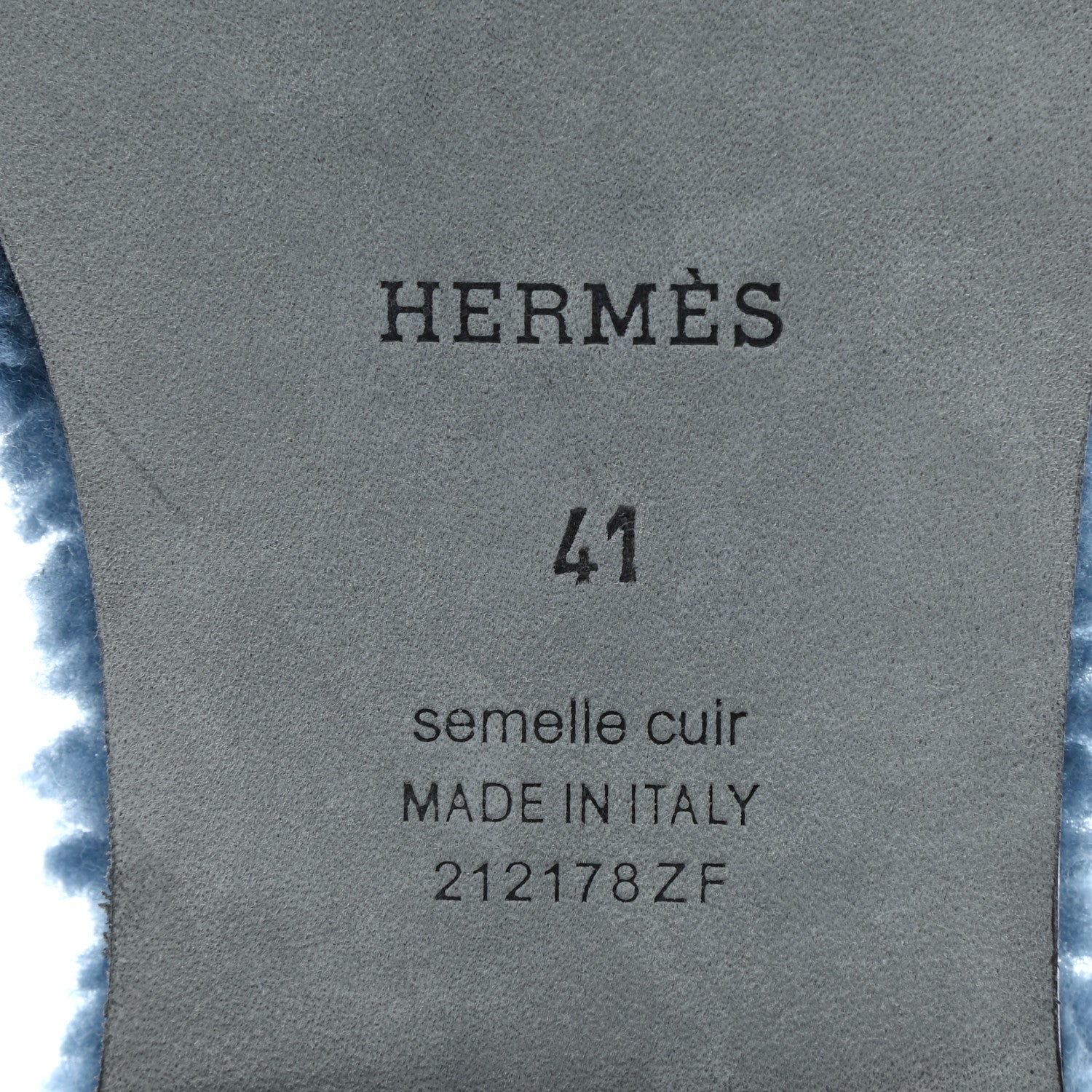 Hermes Woolskin Oran Sandals 41 Bleu 6 of 8