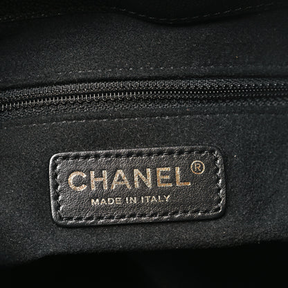 Chanel Caviar Deauville Drawstring Bucket Bag Black 7 of 11