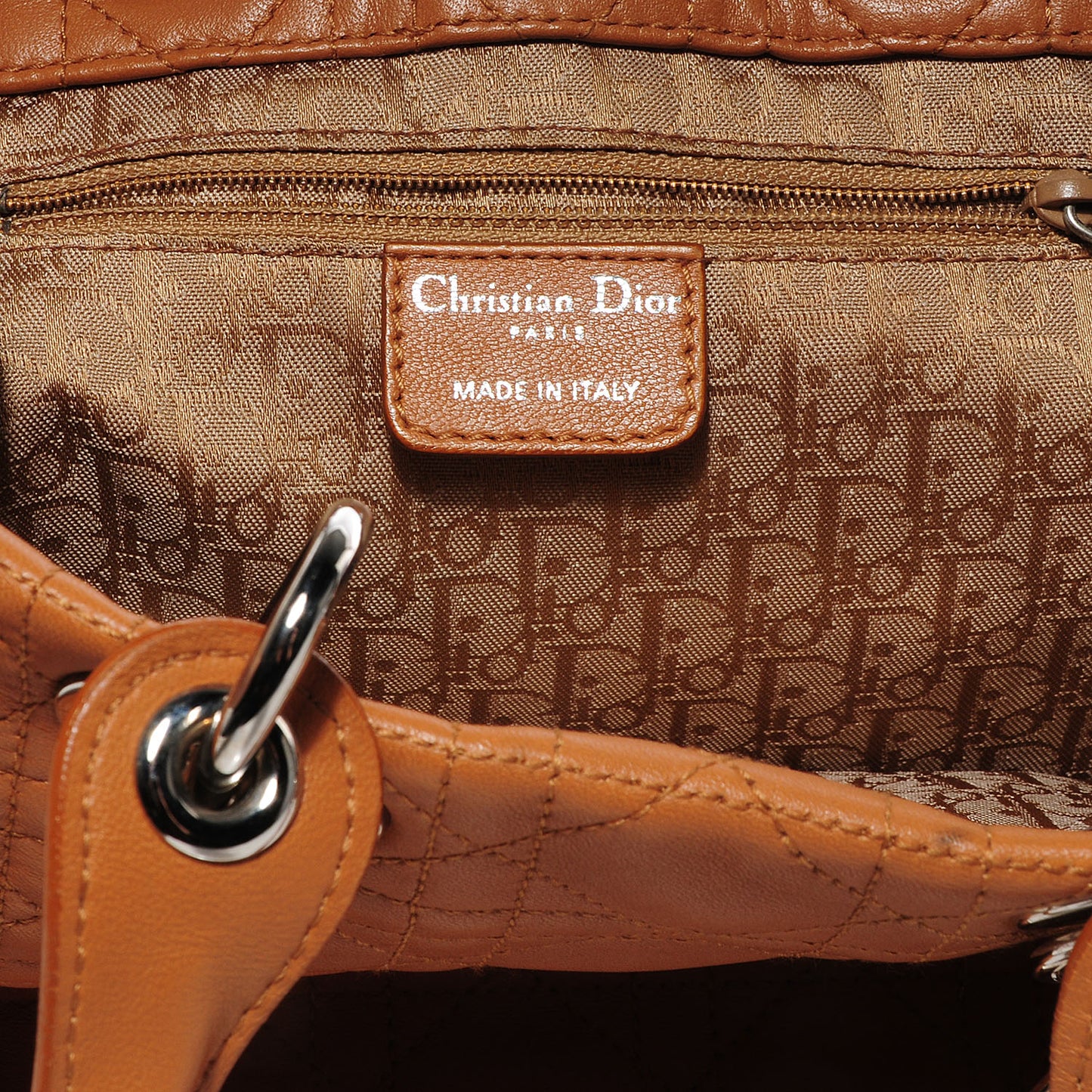 Lambskin Cannage Soft Large Lady Dior Tote Tan