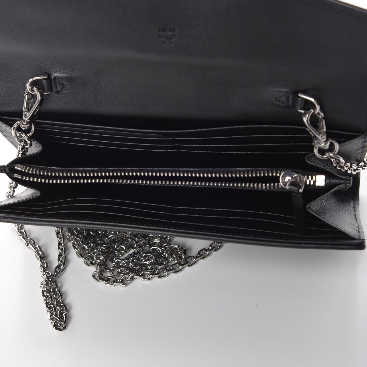 Calfskin Large Patricia Wallet On Chain Black