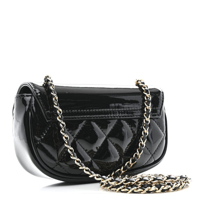 Chanel Patent Calfskin Quilted Mini Clutch Black 2 of 11