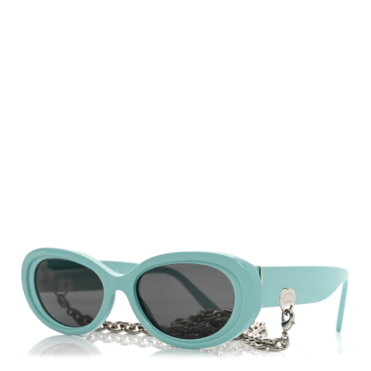 Acetate Return to Tiffany Oval Sunglasses TF 4221 Tiffany Blue Dark Gray