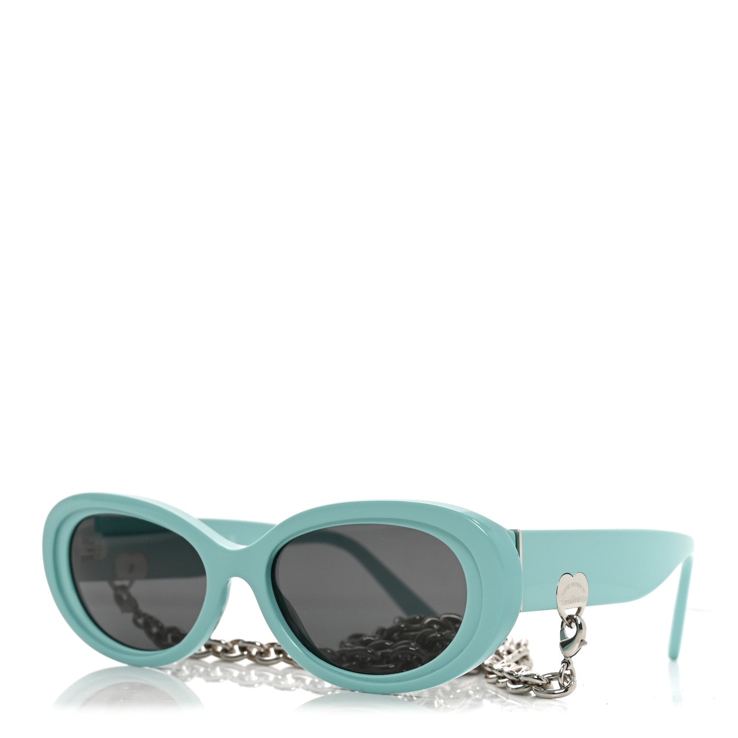 Tiffany Acetate Return to Tiffany Oval Sunglasses TF 4221 Tiffany Blue Dark Gray 1 of 7