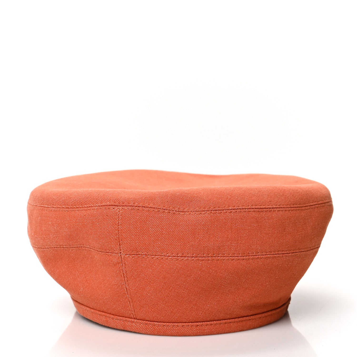 Hermes Denim Saint Honore Cliquetis Beret Hat 57 Orange Meranti 6 of 9