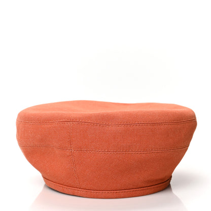 Hermes Denim Saint Honore Cliquetis Beret Hat 57 Orange Meranti 6 of 9