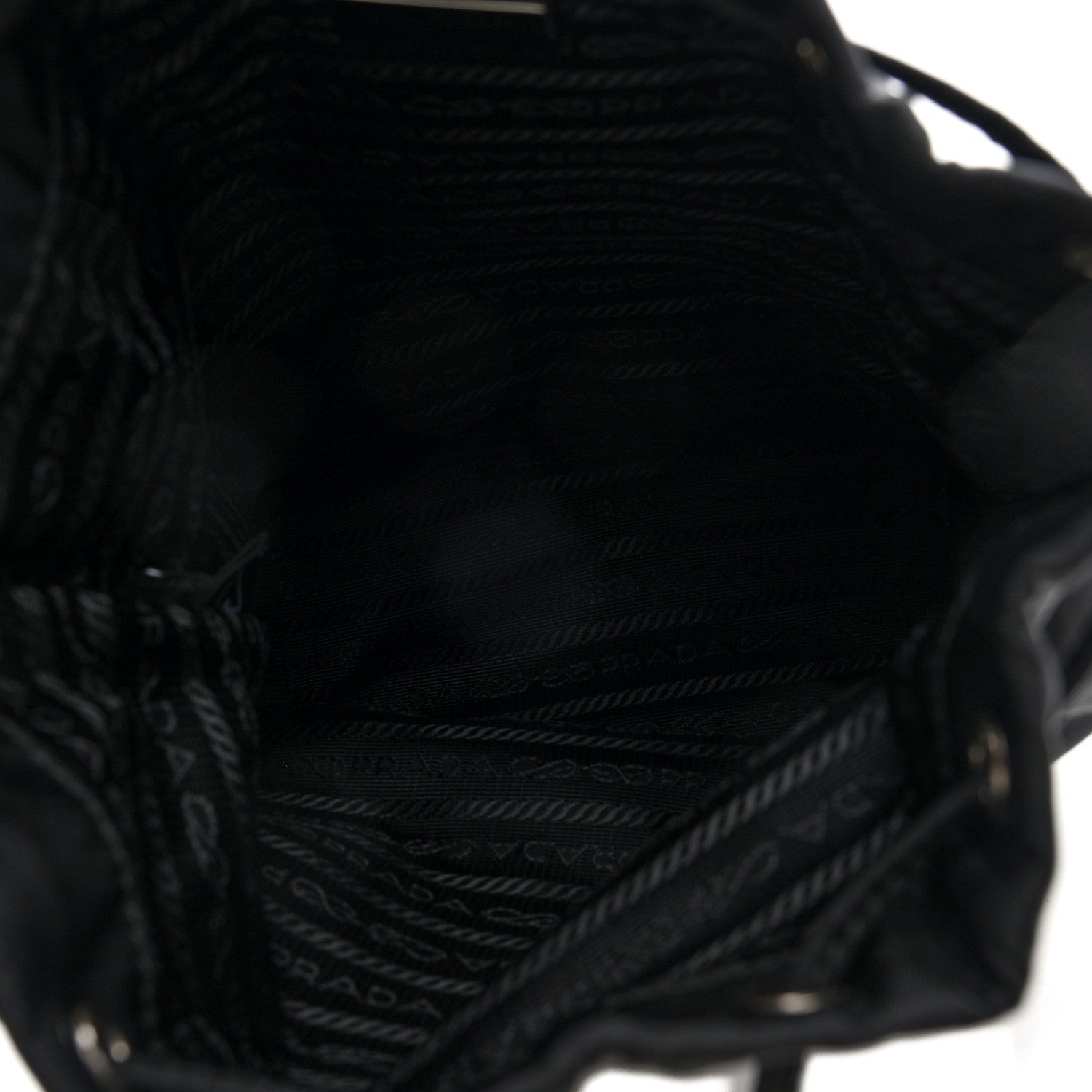 Prada Re-Nylon Vela Drawstring Wristlet Pouch Black 5 of 7