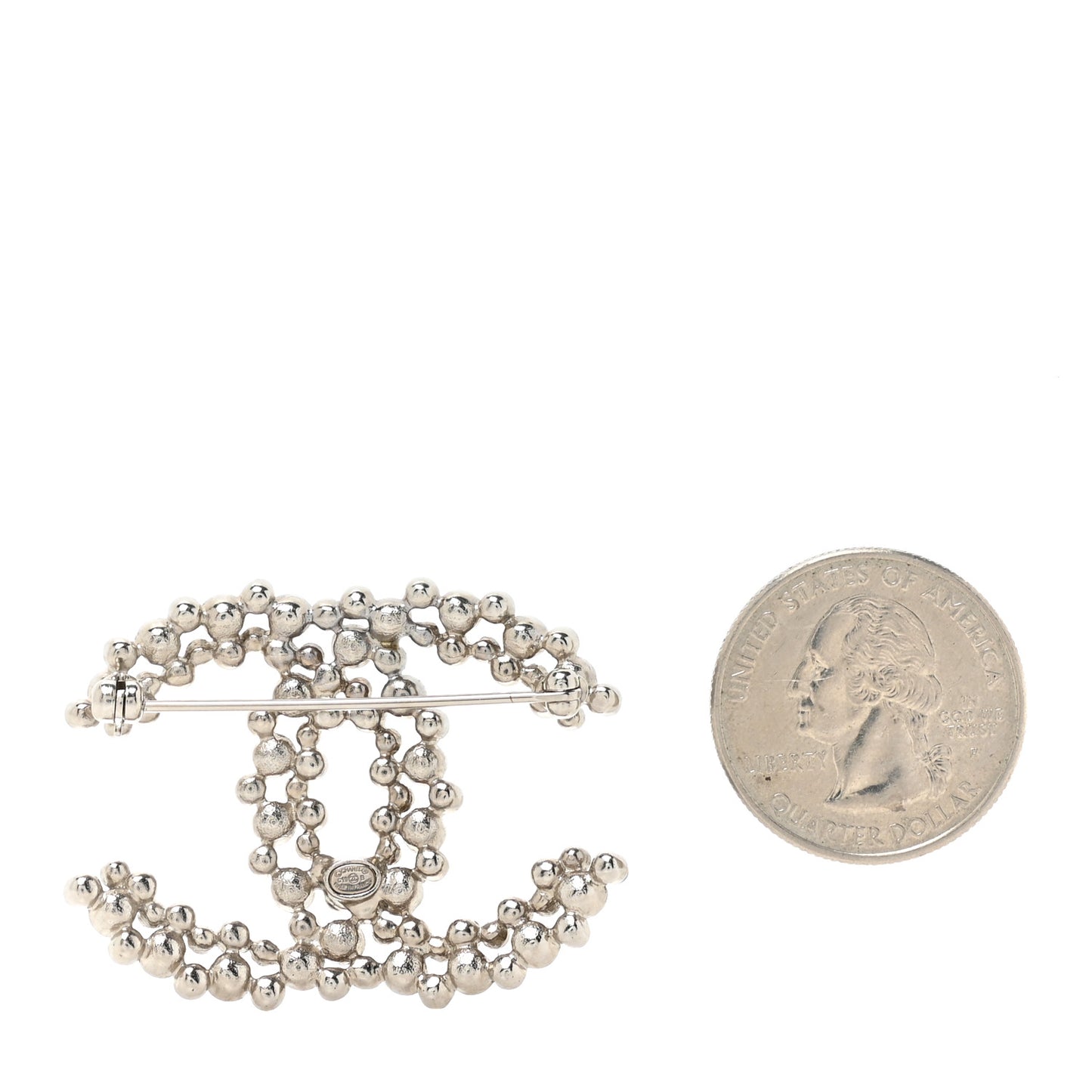 Ruthenium Pearl CC Brooch Dark Grey