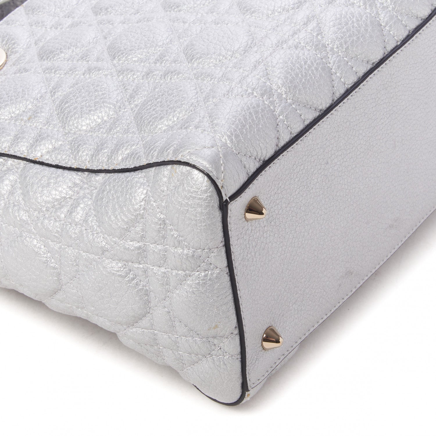 Christian Dior Metallic Grained Calfskin Cannage Medium Supple Lady Dior Silver 6 of 10