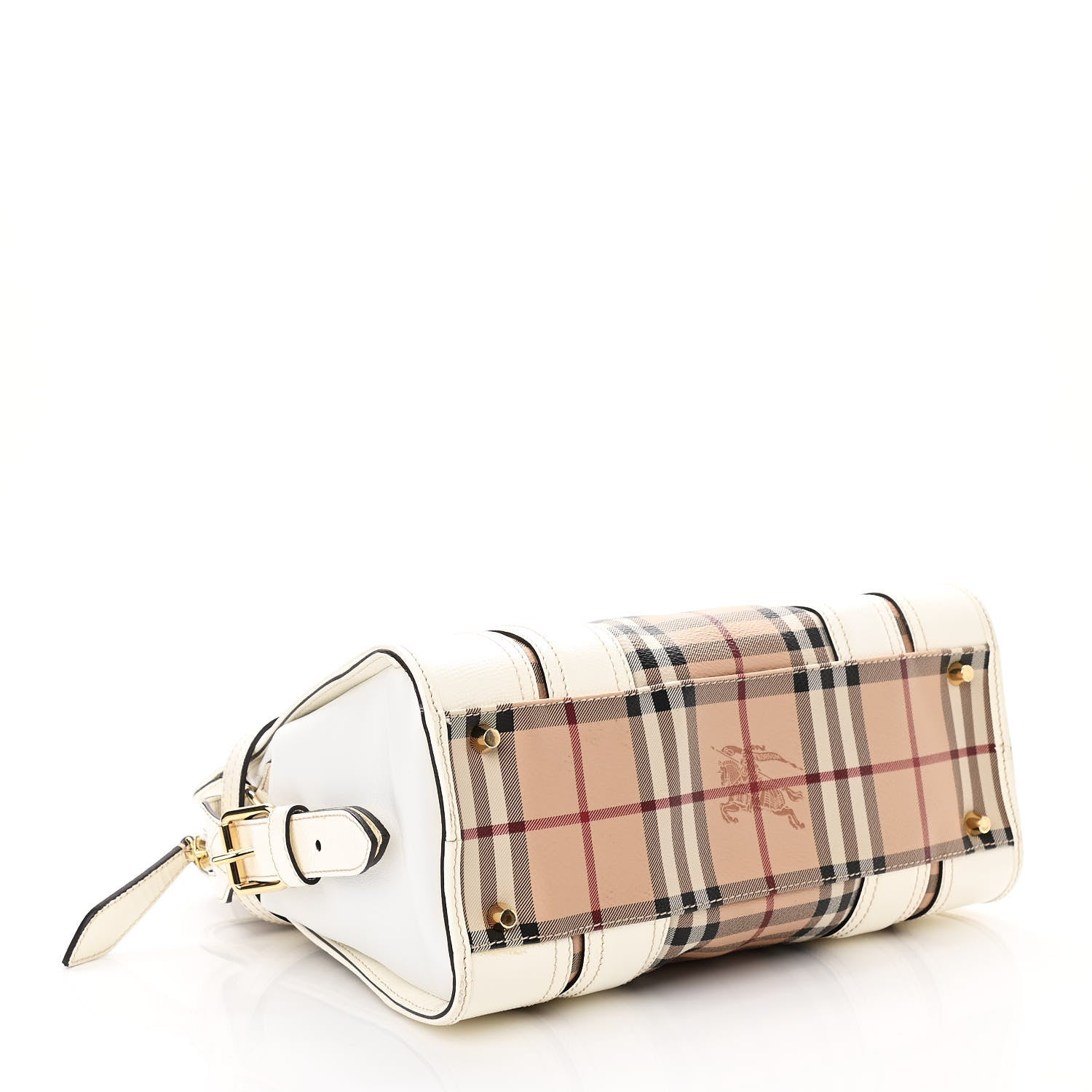 Burberry Haymarket Check Medium Minford Portrait Tote White 3 of 11