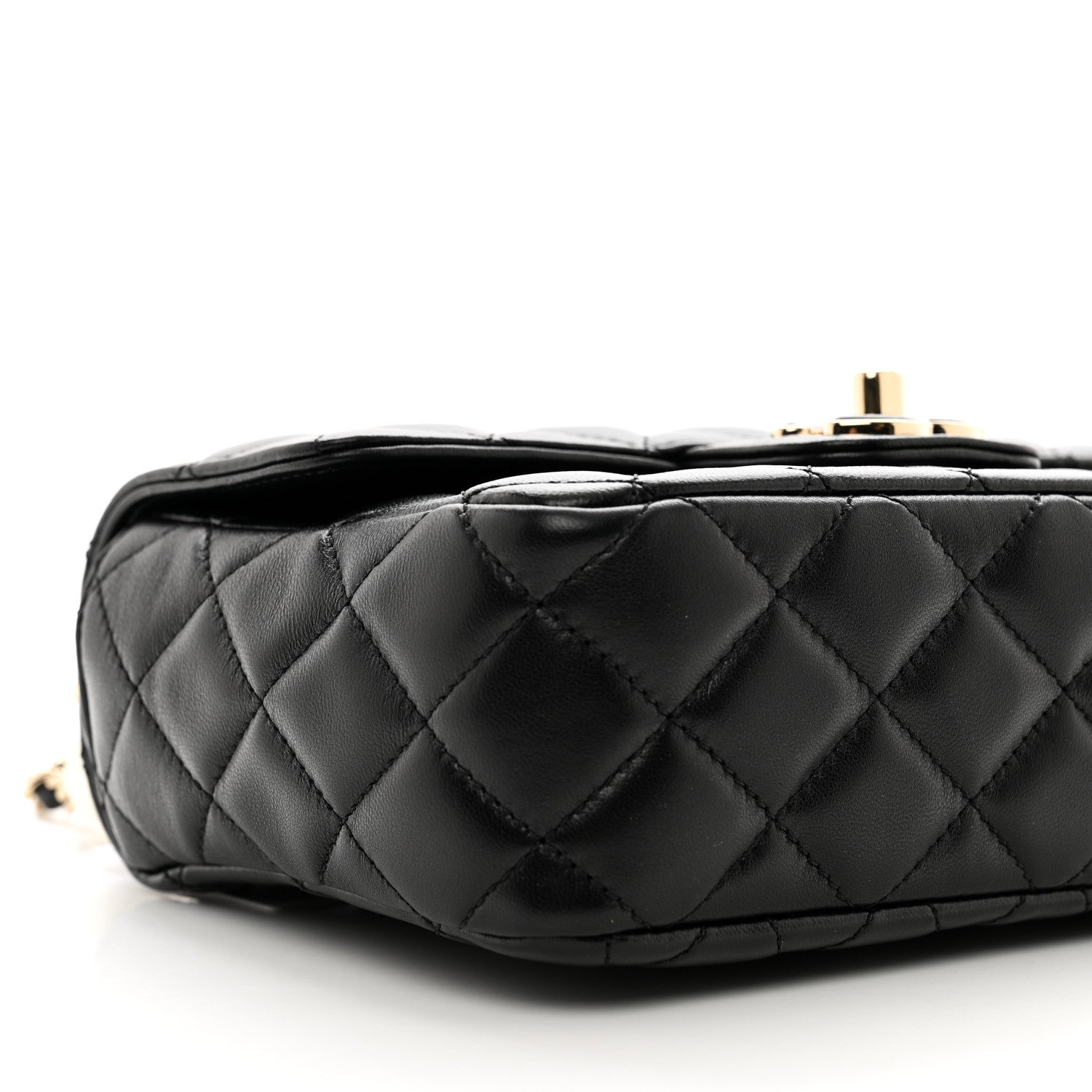 Chanel Lambskin Resin Quilted Mini Heart Square Flap Black 9 of 10