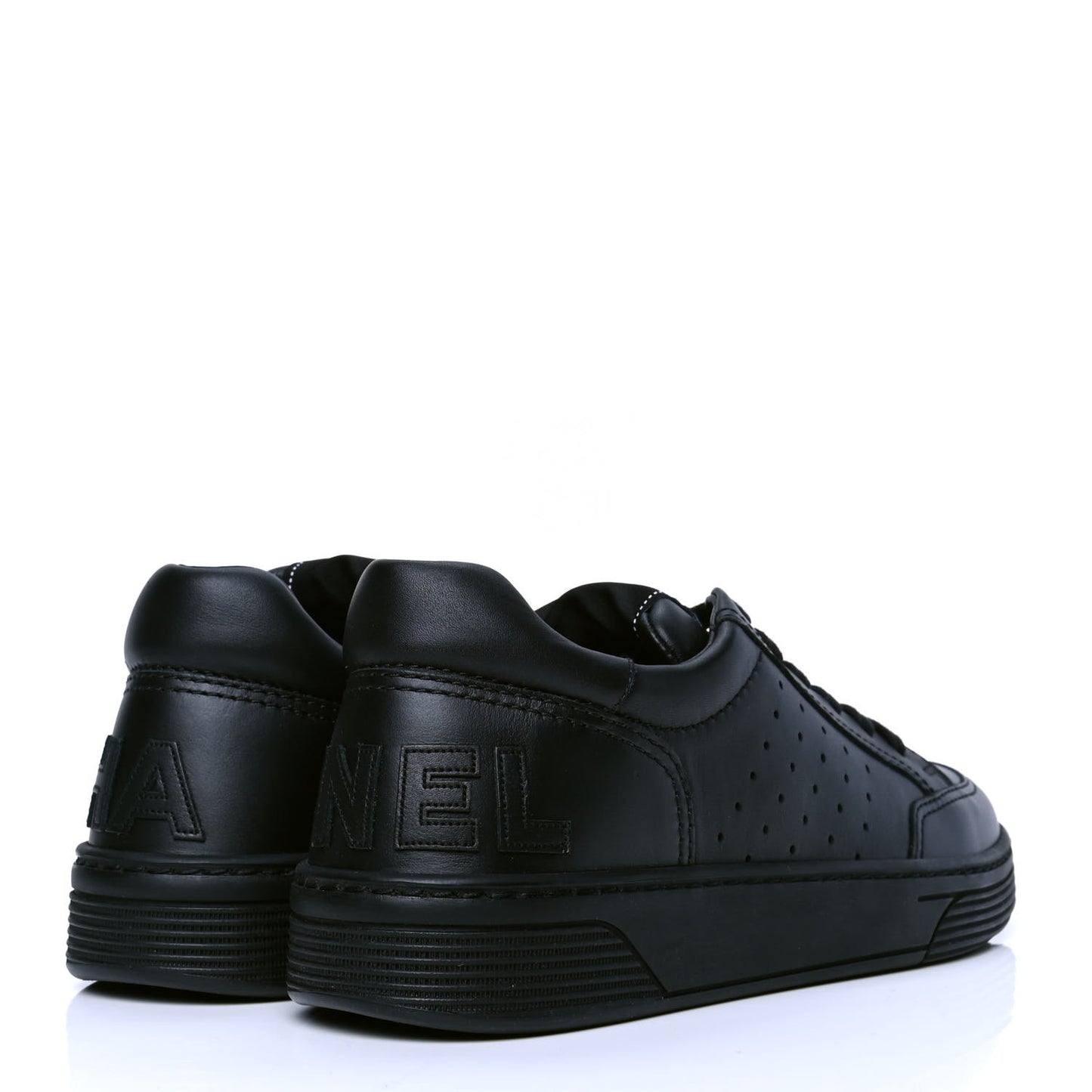 Calfskin Womens Logo Sneakers 39.5 Black