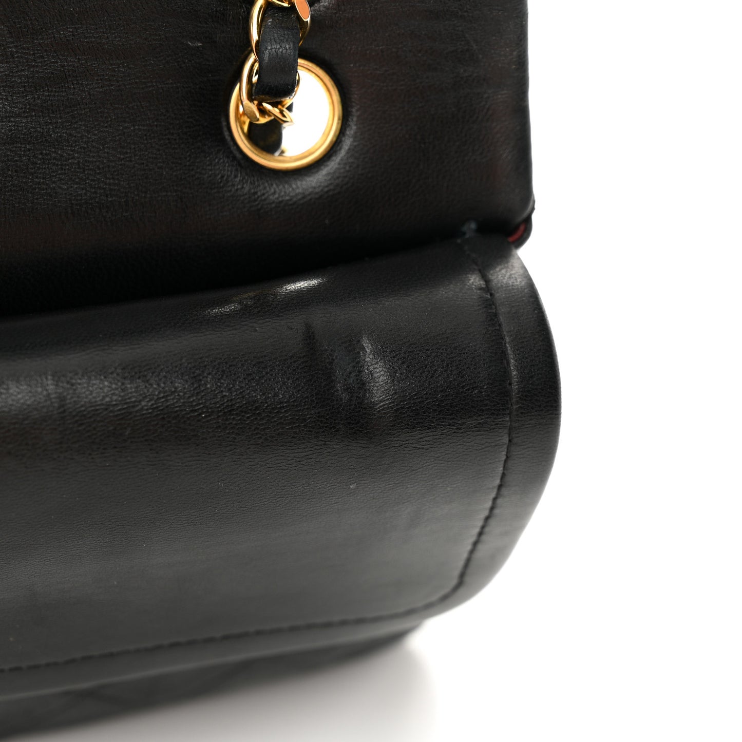 Lambskin Quilted Medium Double Flap Black
