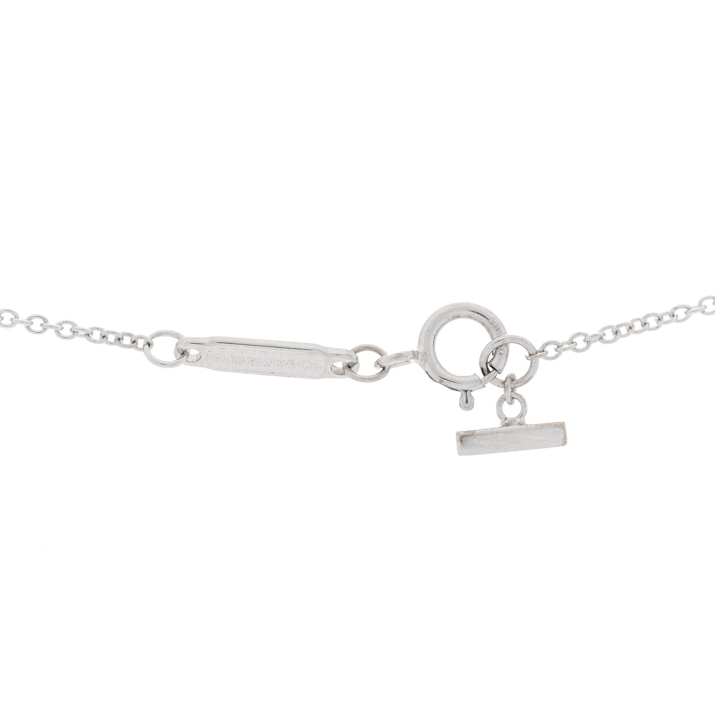 18K White Gold Mini T Smile Pendant Necklace
