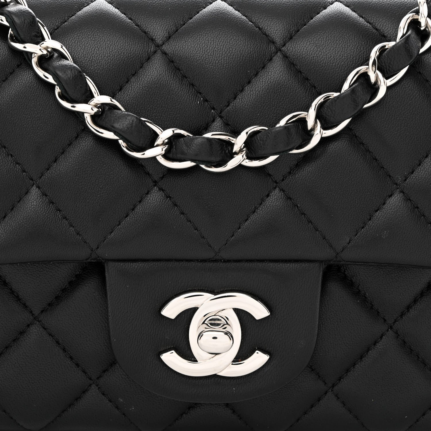 Chanel Lambskin Quilted Mini Rectangular Flap Black 8 of 11