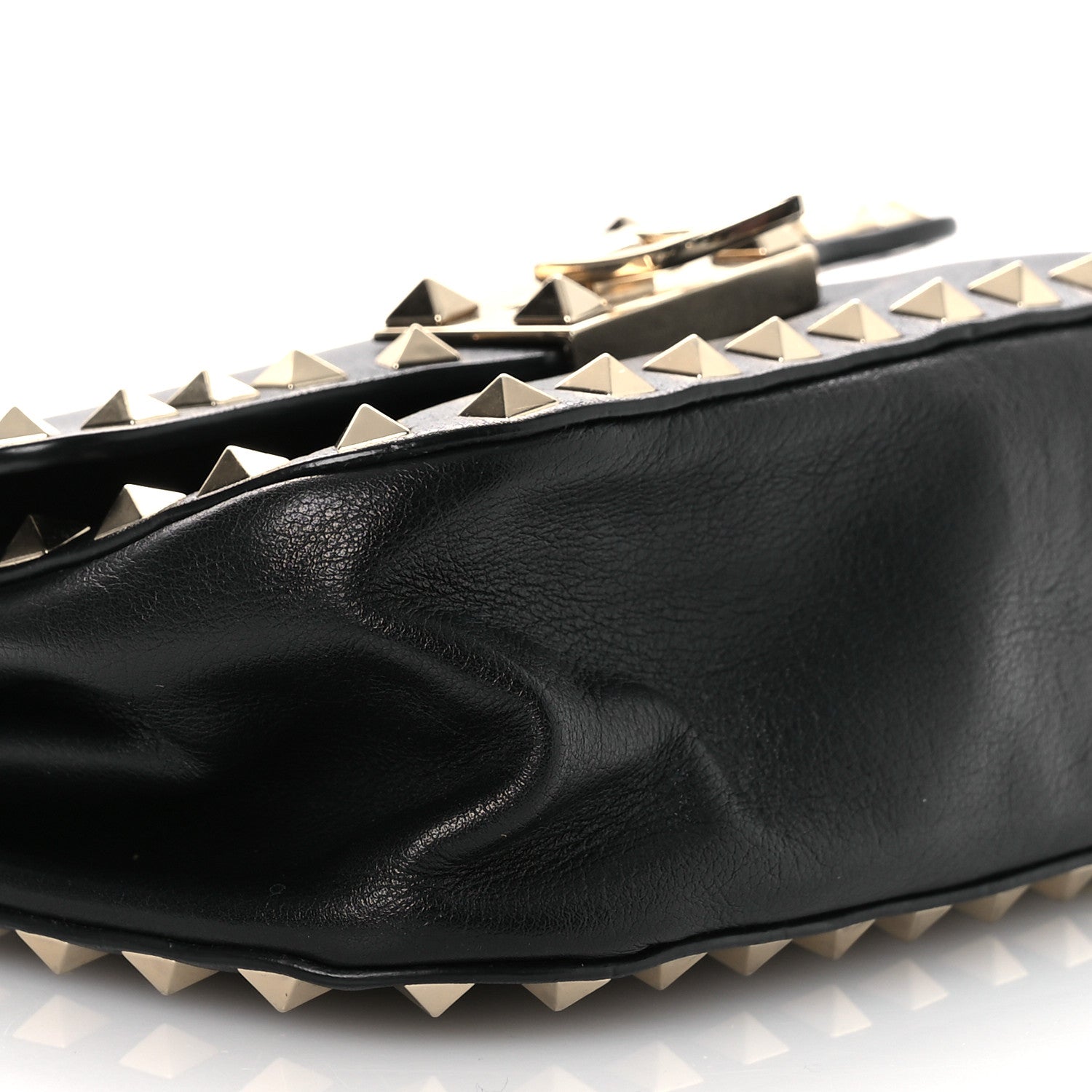 Valentino Garavani Vitello Mini Rockstud Flap Saddle Crossbody Bag Black 9 of 14