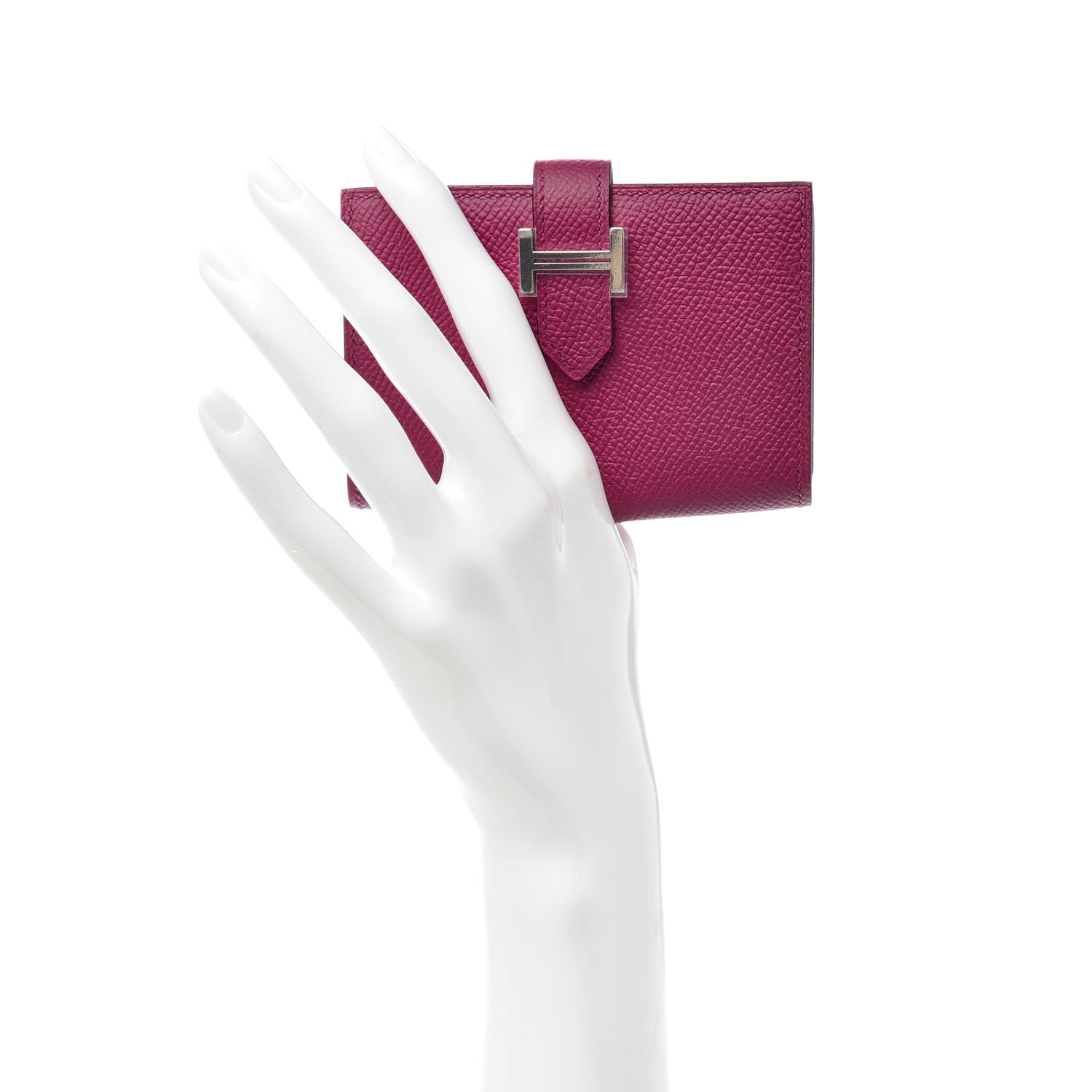 Hermes Epsom Bearn Card Holder Wallet Rose Pourpre 2 of 6