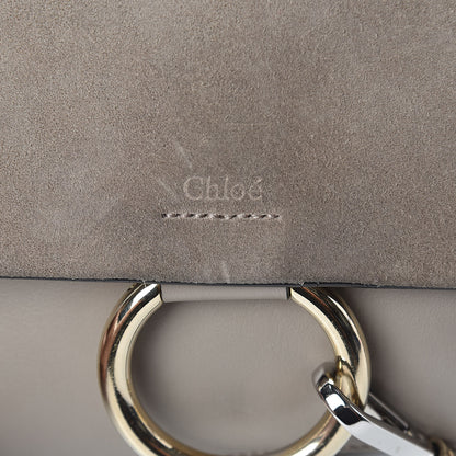 Chloe Suede Calfskin Small Faye Shoulder Bag Motty Grey 10 of 10