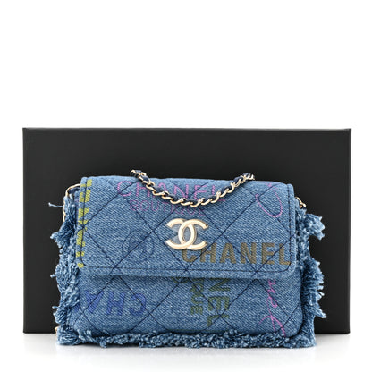 Chanel Denim Quilted Denim Mood Clutch With Chain Blue Multicolor 11 of 11