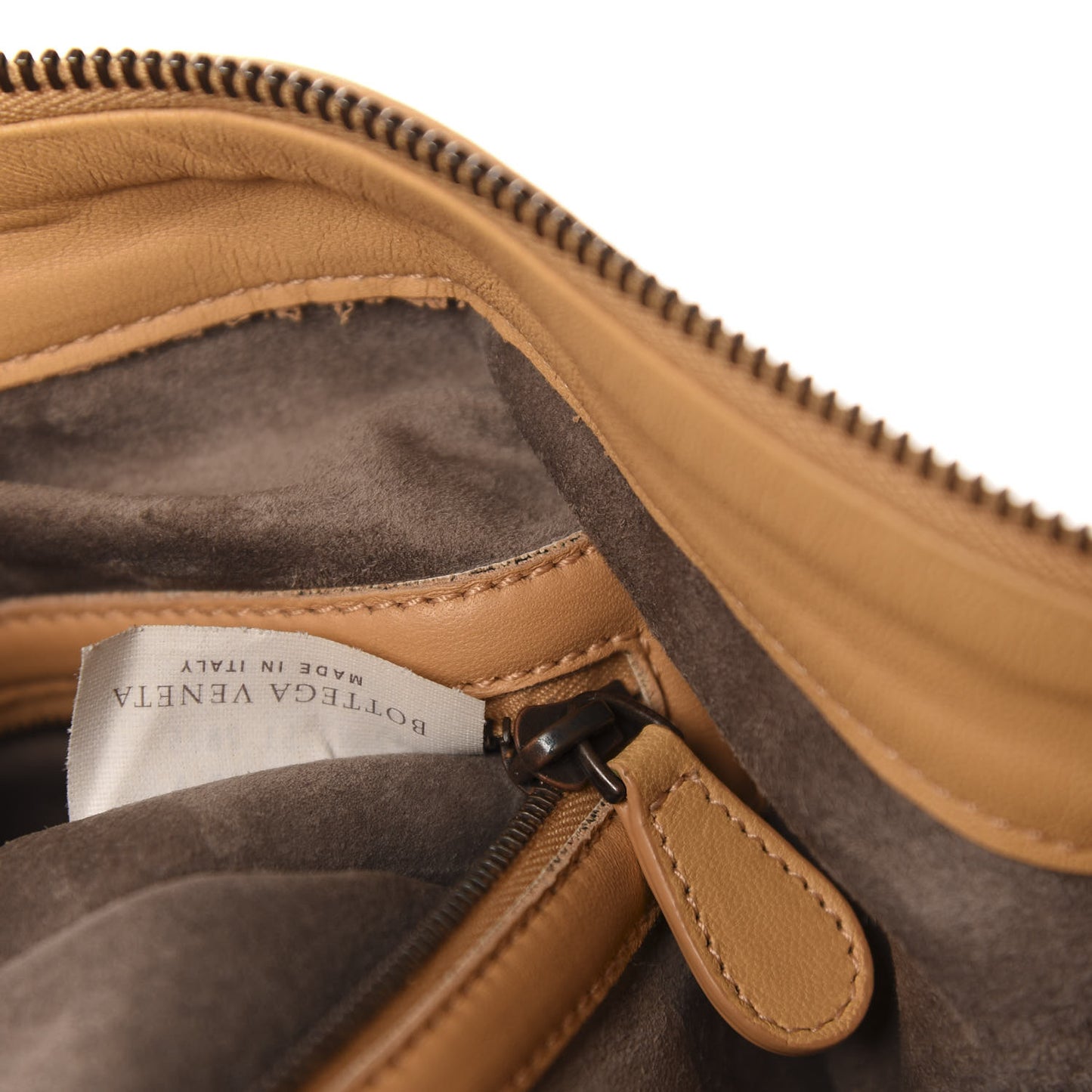 Nappa Intrecciato Medium Convertible Tote Camel