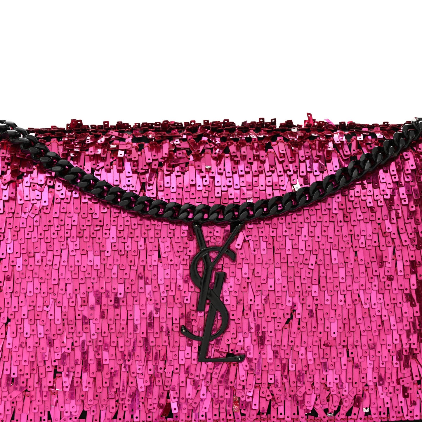 Paillette Suede Monogram Kate Chain Wallet Pink Black