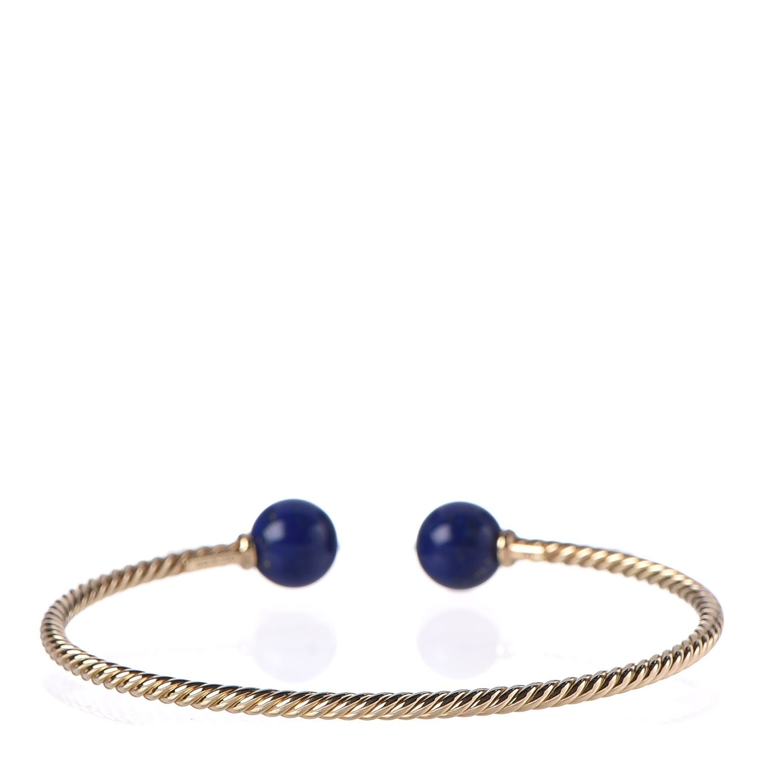 David Yurman 18K Yellow Gold Lapis Lazuli 8.5mm Solari Bracelet 3 of 5