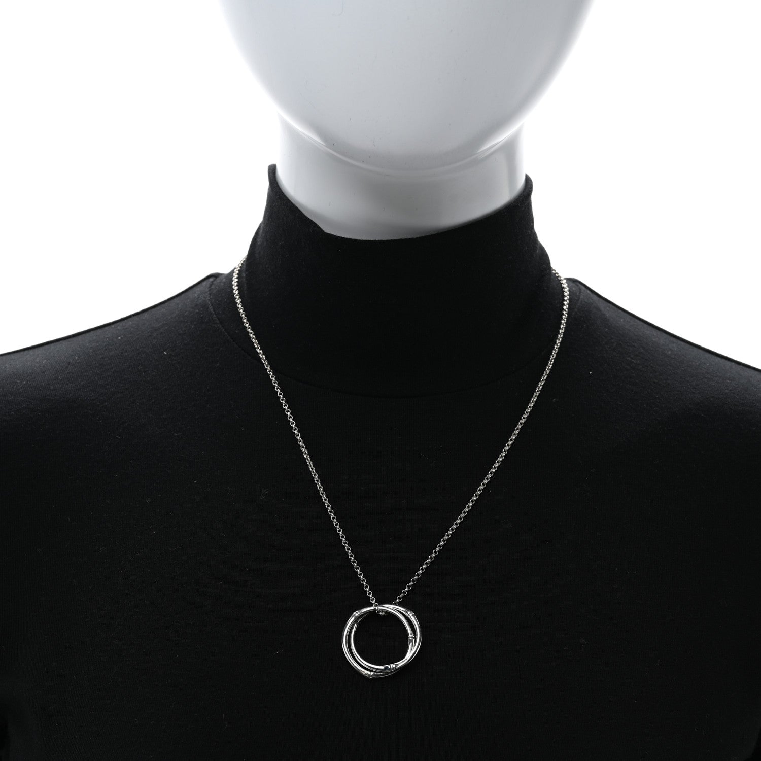 John Hardy Sterling Silver Bamboo Interlocking Pendant Necklace 2 of 4