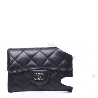 Chanel Lambskin Quilted Flap Card Holder Black 3 of 10