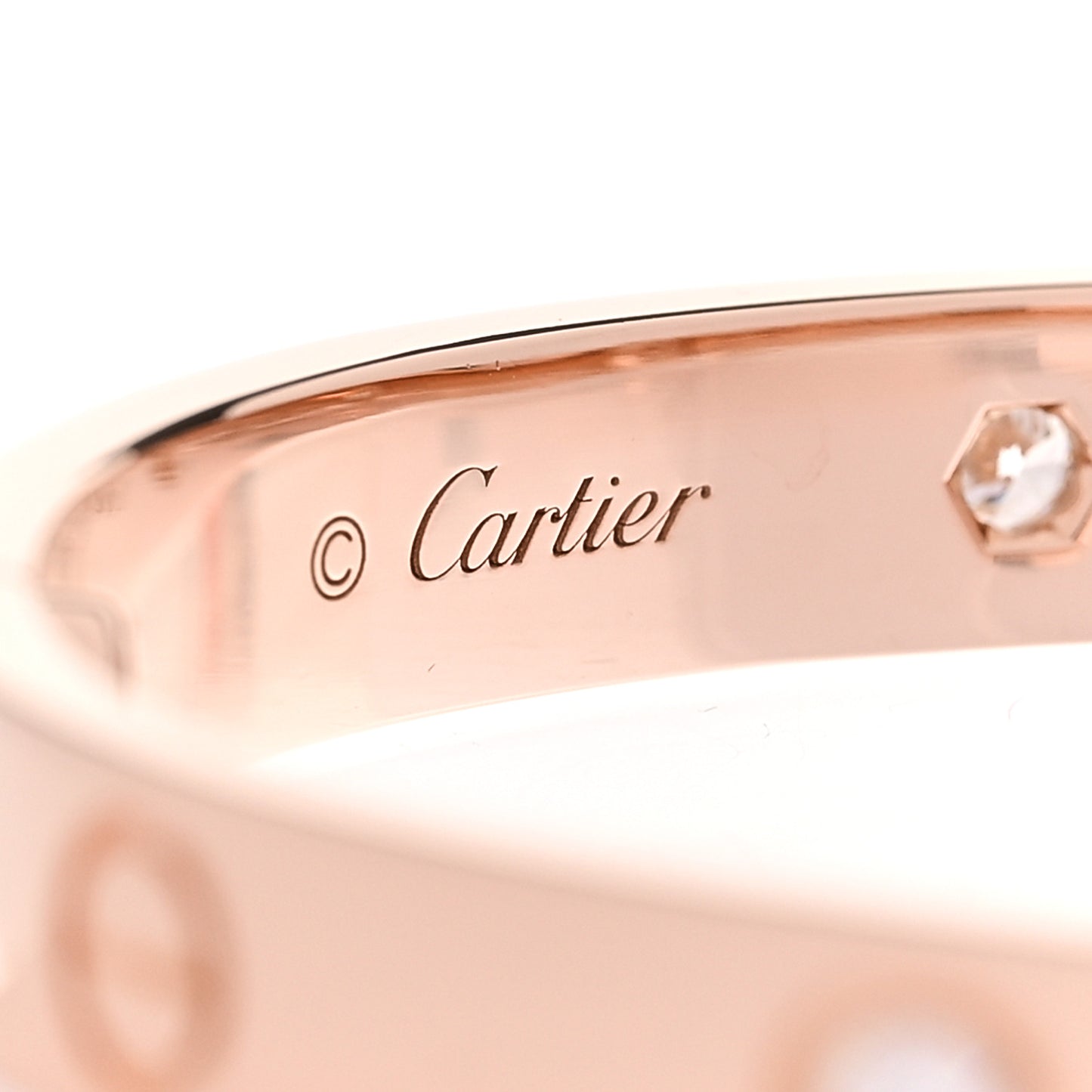 18K Pink Gold 4 Diamond LOVE Bracelet 17