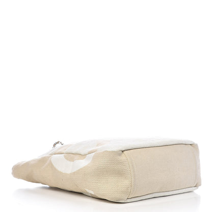 Chanel Canvas Large Shopping Tote White Beige 4 of 16