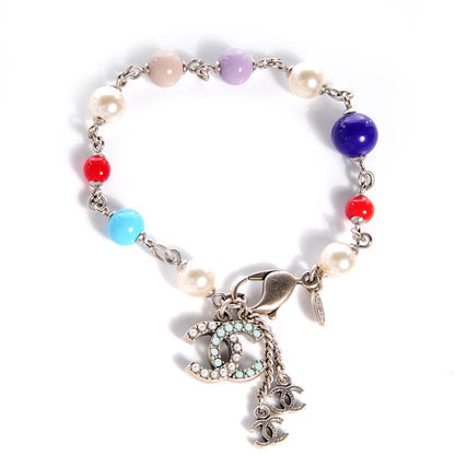 Chanel Pearl Beaded CC Charm Bracelet Multicolor 1 of 6