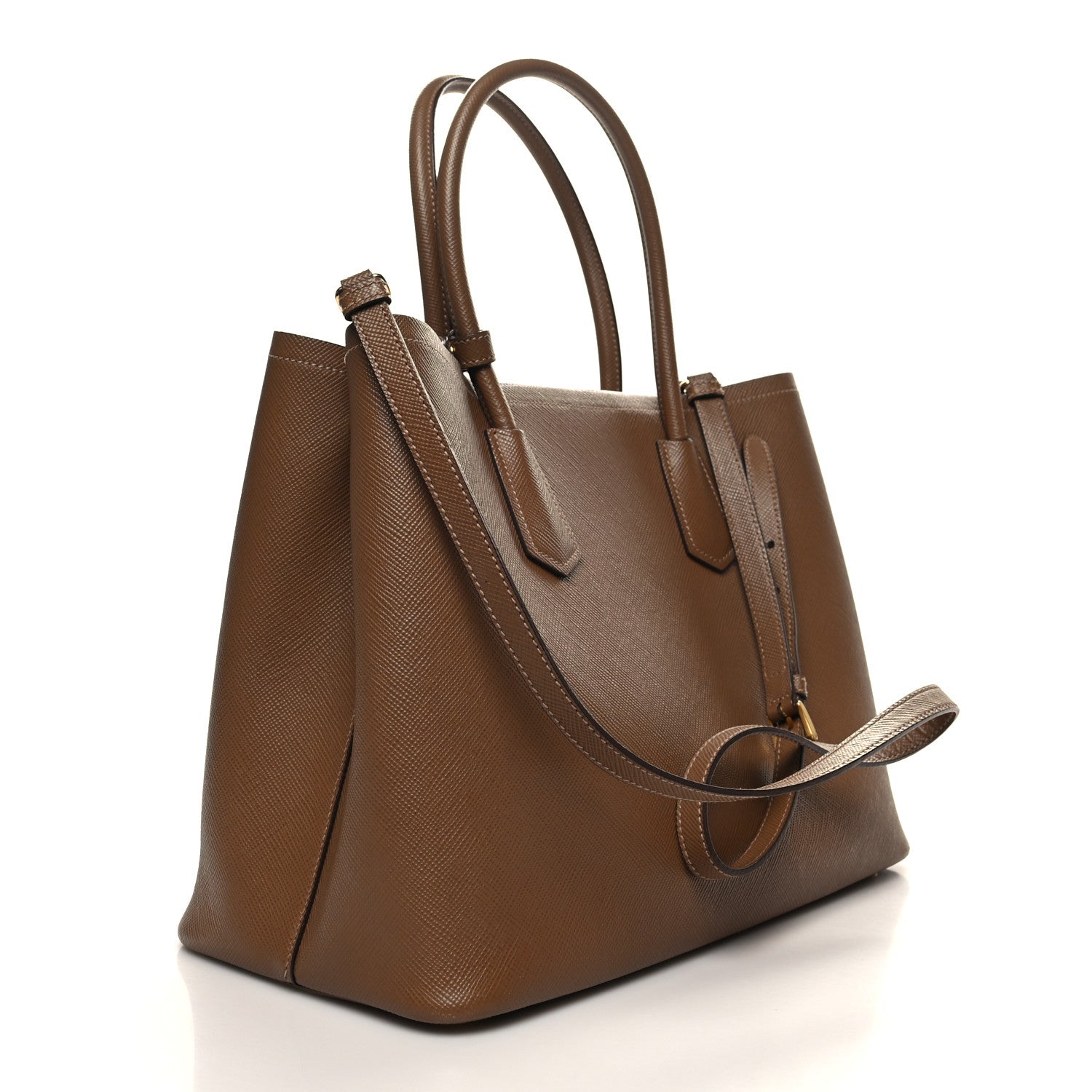 Prada Saffiano Cuir Medium Double Bag Cannella Turchese 3 of 13