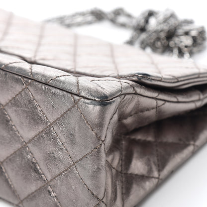 Chanel Metallic Aged Calfskin Quilted 2.55 Reissue 226 Flap Dark Silver 9 of 11