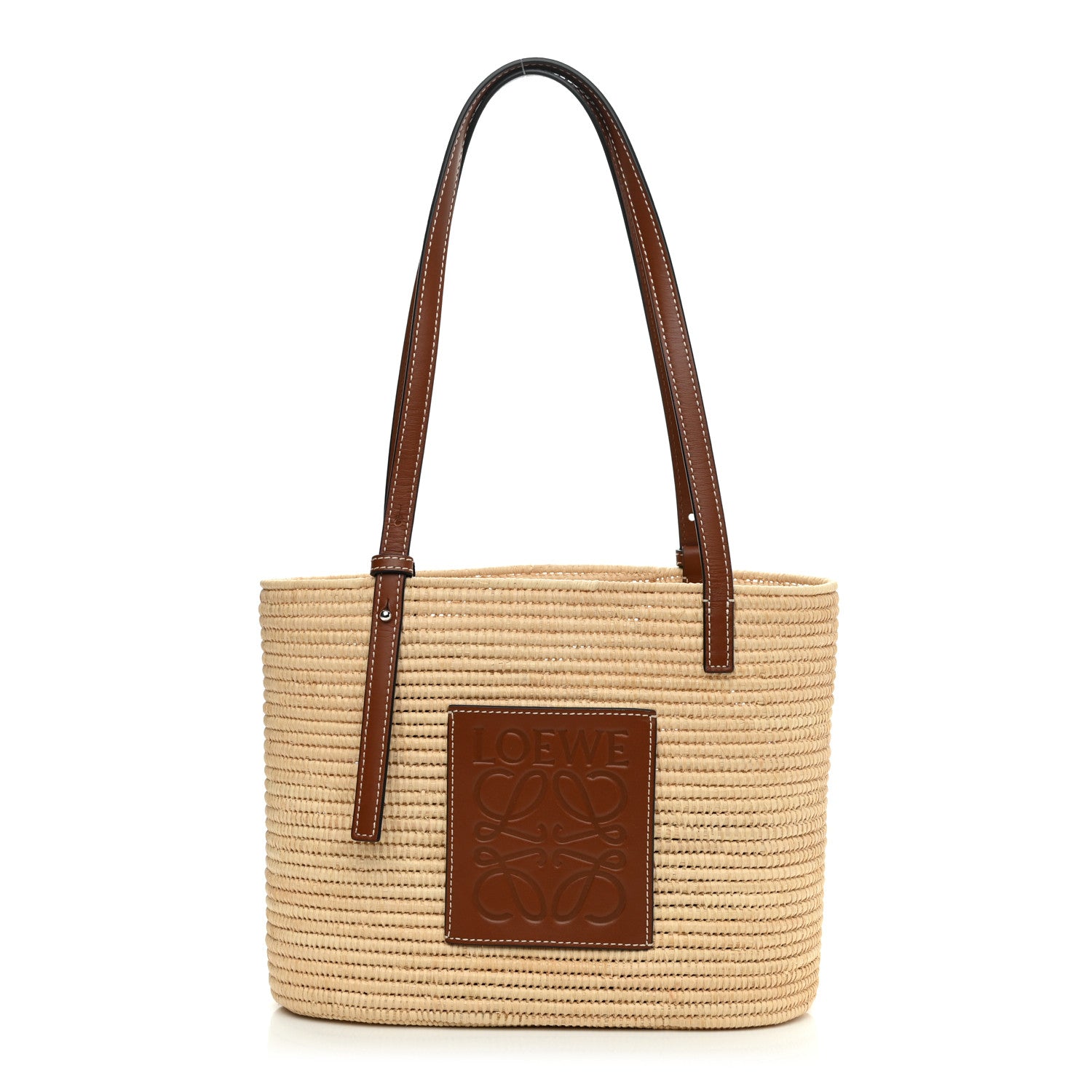 Loewe Raffia Small Square Basket Tote Bag Natural Tan 1 of 8