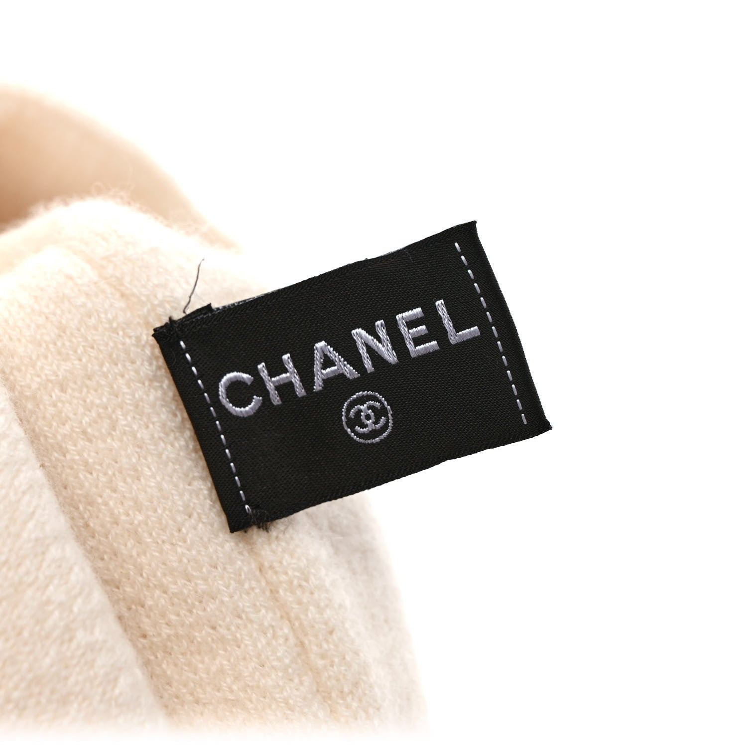 Chanel Cashmere CC Beanie Hat White Pink 5 of 6