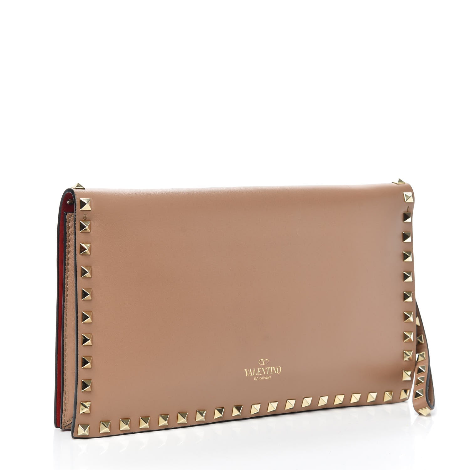 Valentino Garavani Nappa Rockstud Wristlet Clutch Alpaca 3 of 9