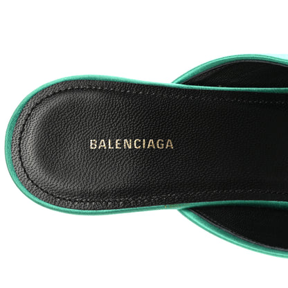 Balenciaga Satin Pointed Toe Knife 40mm Mules 38 Vert Emeraude 7 of 10