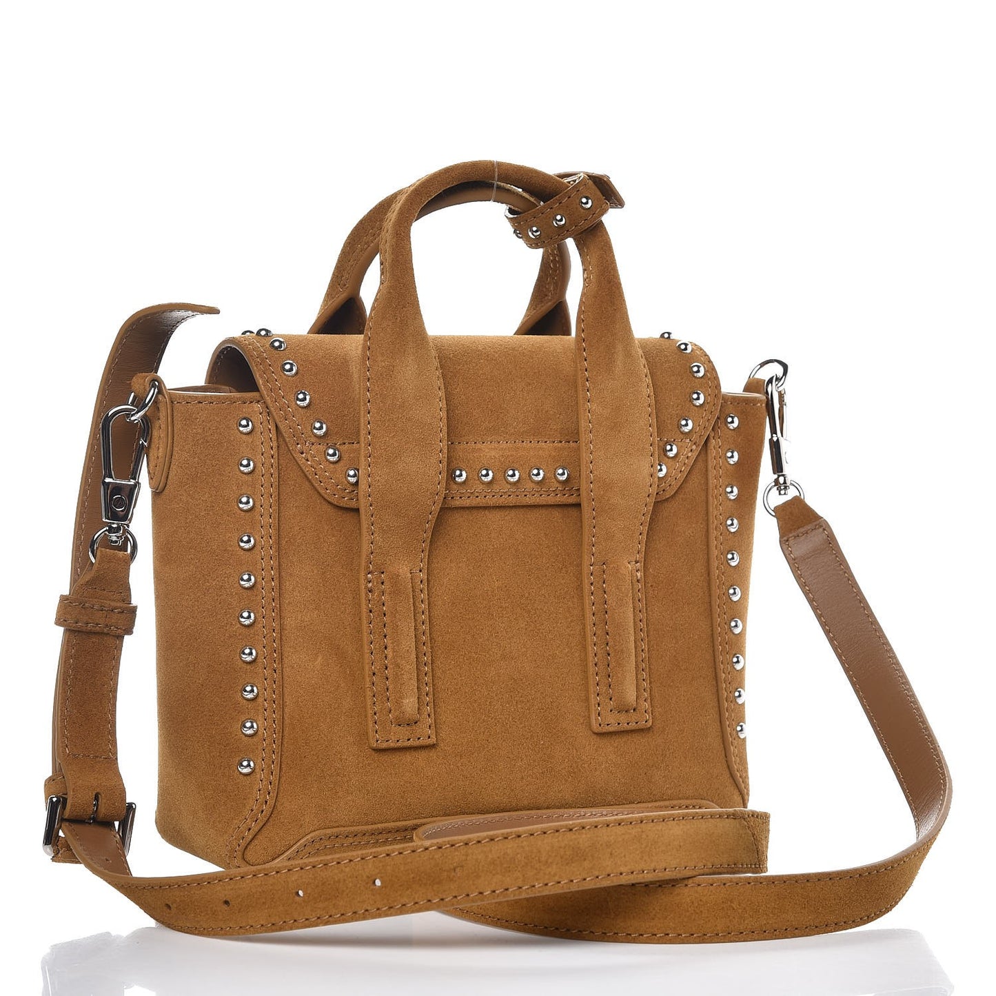 3.1 Suede Studded Mini Pashli Satchel Dark Mustard