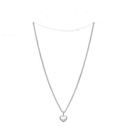 Chopard 18K White Gold 3 Happy Diamonds Icons Heart Pendant Necklace 4 of 8