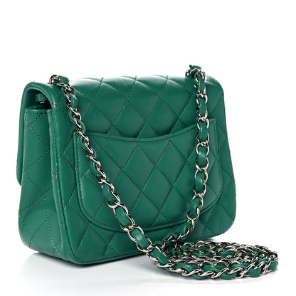 Chanel Lambskin Quilted Mini Square Flap Green 3 of 13