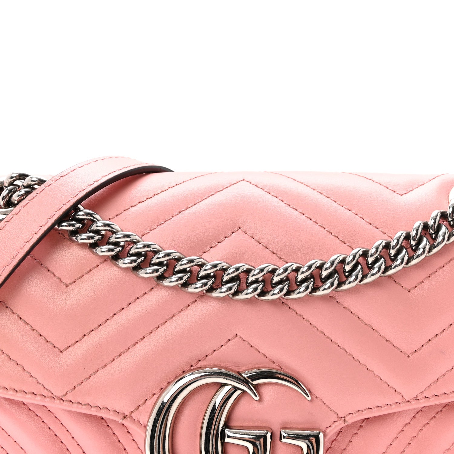 Gucci Calfskin Matelasse Small GG Marmont Shoulder Bag Wild Rose 8 of 10