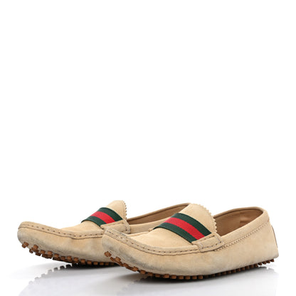 Gucci Suede Web Driver Loafers 36.5 Beige 3 of 10