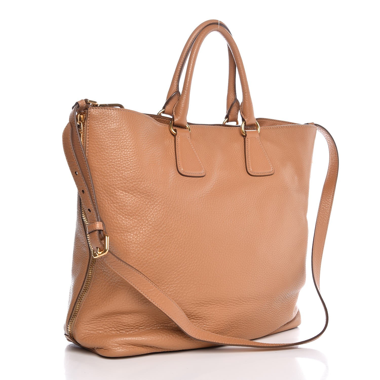 Prada Vitello Daino Side Zip Tote Naturale 4 of 9