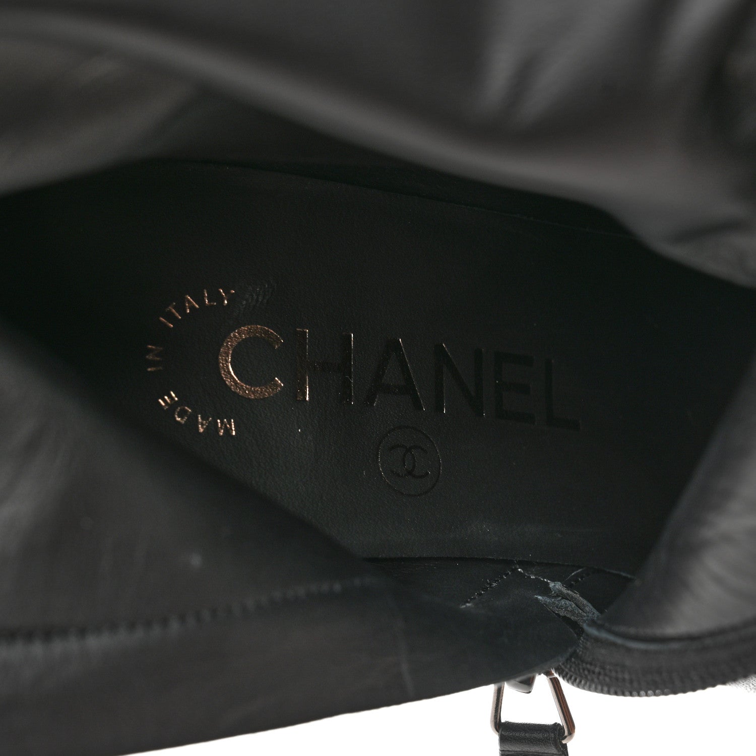 Chanel Lambskin Pearl Snake Ankle Boots 35 Black 8 of 10