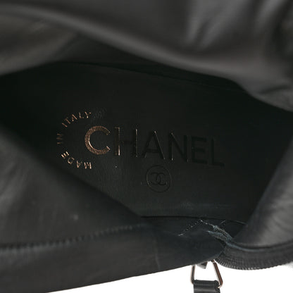 Chanel Lambskin Pearl Snake Ankle Boots 35 Black 8 of 10