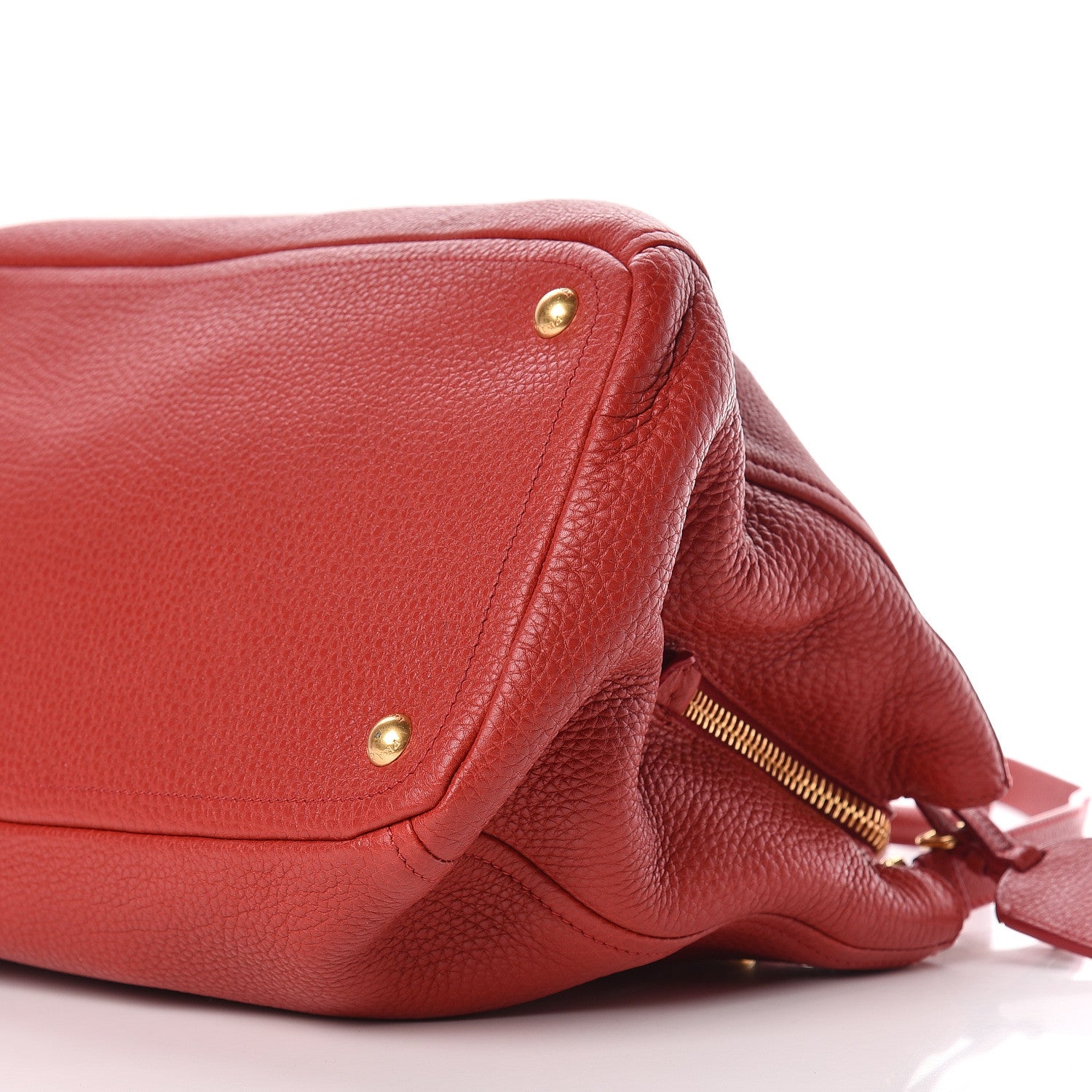Prada Vitello Daino Small Double Tote Rosso 11 of 13