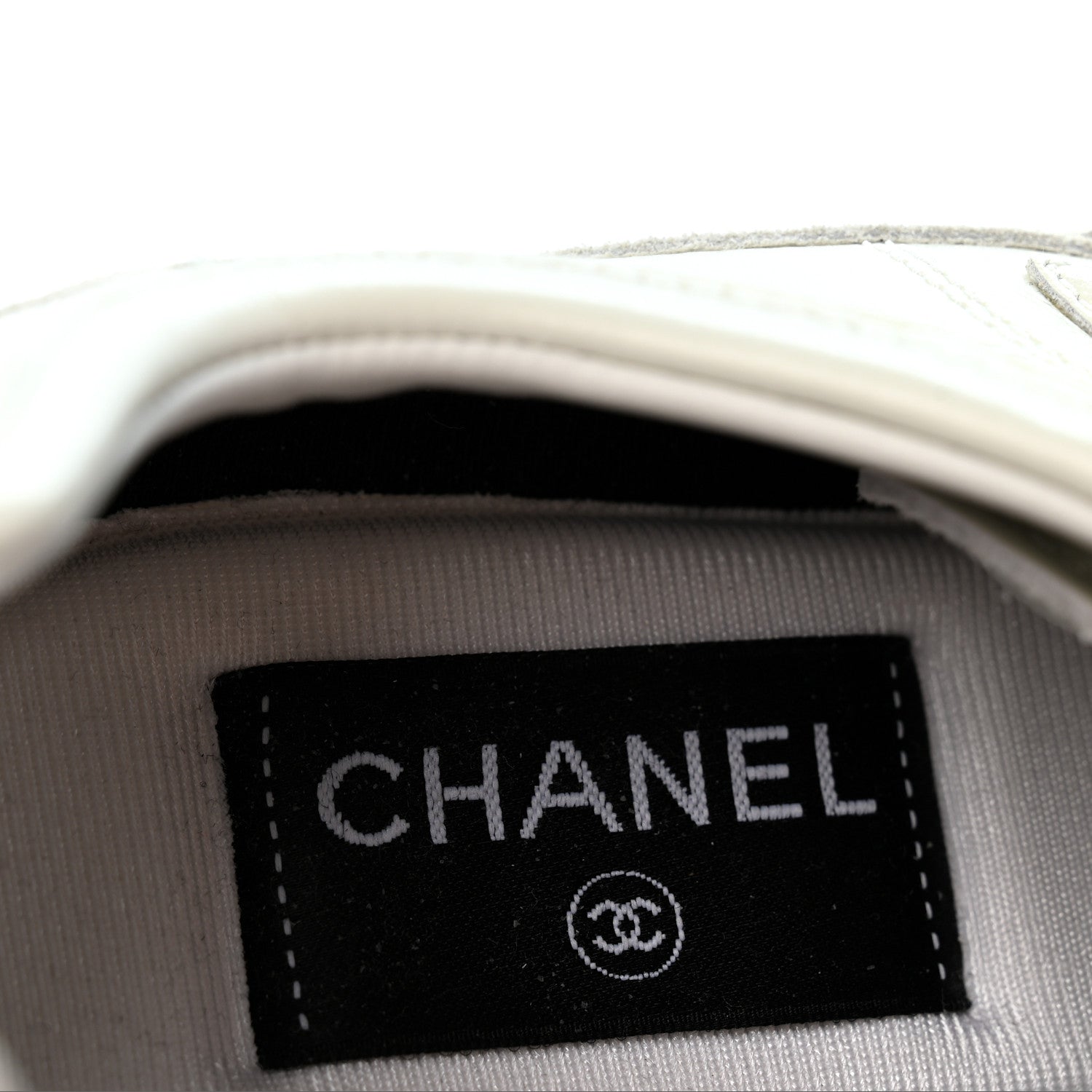 Chanel Suede Calfskin Quilted CC Sneakers 39 White Black 8 of 10
