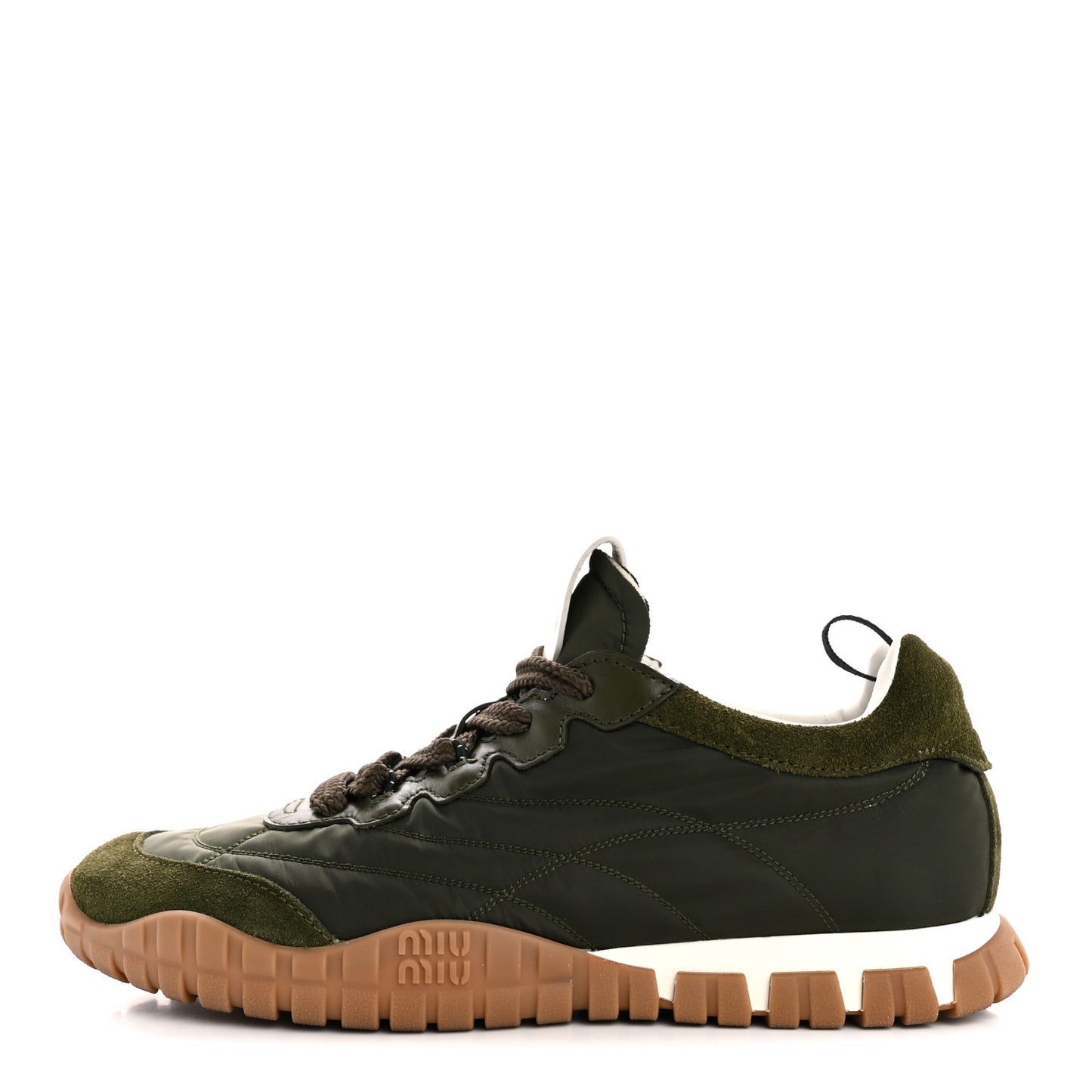 Nylon Scamosciato Suede Tyre Sneakers 38 Loden